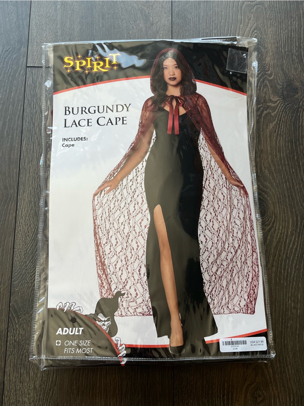 Spirit Halloween Burgundy Lace Cape